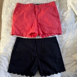 2 pair Banana Republic Coral and navy Women's Shorts